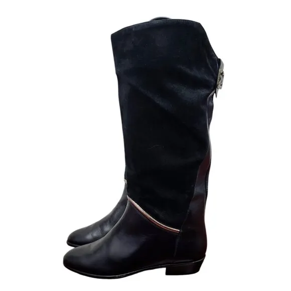 La Vallee Vintage Boots Size 11 Black Leather Pull On New Condition