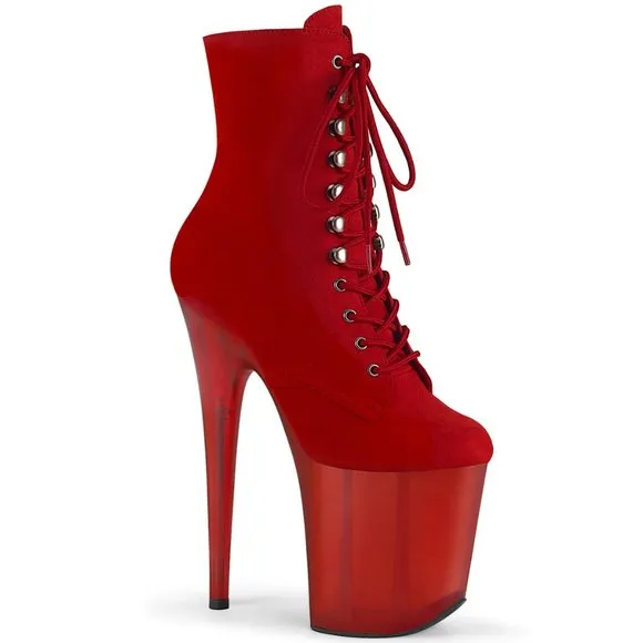 Lace Up Suede High Heel Ankle Boots