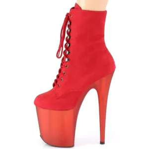 Lace Up Suede High Heel Ankle Boots
