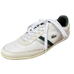 Lacoste Men’s 11 Giron 116 Green &amp; White Retro Leather Sneakers, Lacoste Shoes