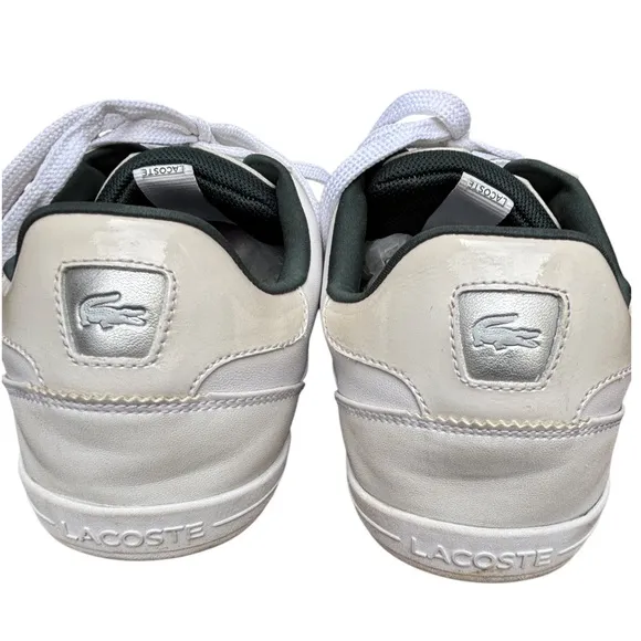 Lacoste Men’s 11 Giron 116 Green &amp; White Retro Leather Sneakers, Lacoste Shoes