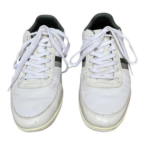 Lacoste Men’s 11 Giron 116 Green &amp; White Retro Leather Sneakers, Lacoste Shoes