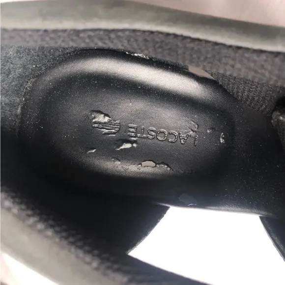LACOSTE Wedge Bernelle Peep2 Leather / Textile Size 8 Lace up Shoes Gray