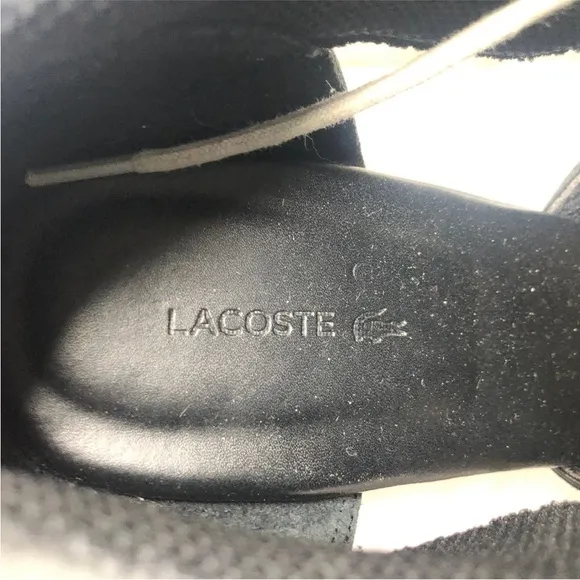 LACOSTE Wedge Bernelle Peep2 Leather / Textile Size 8 Lace up Shoes Gray