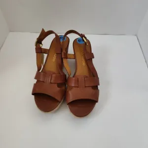 Ladies SZ 6.5 Franco Sarto Tan Espadrille Sandal
