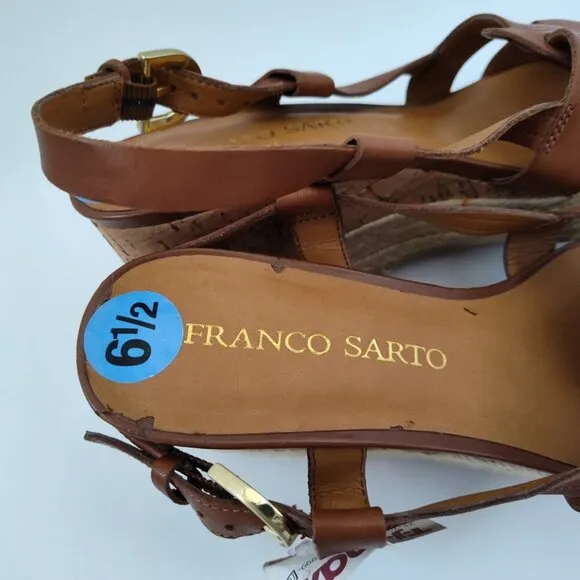Ladies SZ 6.5 Franco Sarto Tan Espadrille Sandal