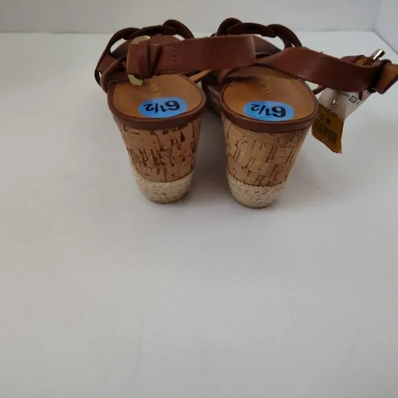 Ladies SZ 6.5 Franco Sarto Tan Espadrille Sandal