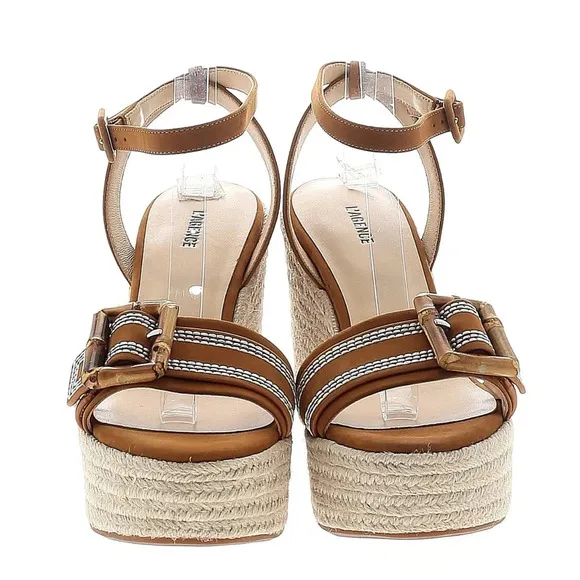 L’agence platform sandals Aurora ankle strap espadrilles size 8 new without box
