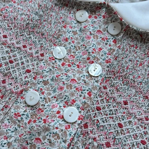 Lallie London Princess Charlotte Liberty Floral smocked dress sz 6 10💐🇬🇧