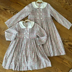 Lallie London Princess Charlotte Liberty Floral smocked dress sz 6 10💐🇬🇧