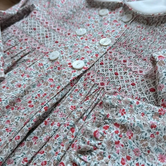 Lallie London Princess Charlotte Liberty Floral smocked dress sz 6 10💐🇬🇧