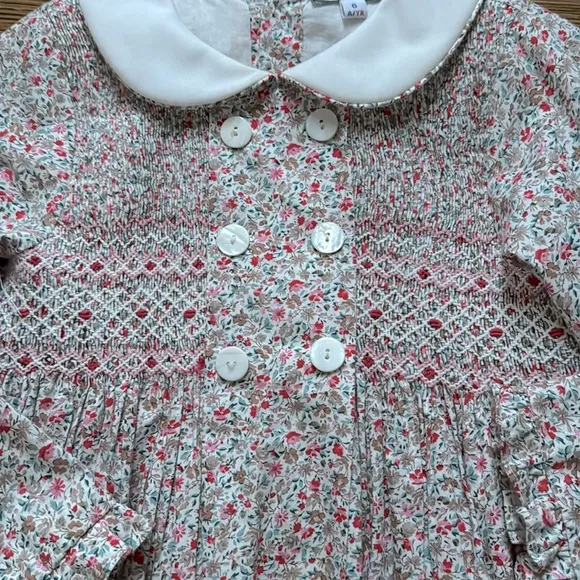 Lallie London Princess Charlotte Liberty Floral smocked dress sz 6 10💐🇬🇧