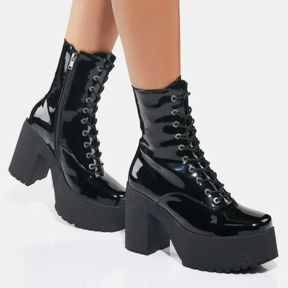 Lamoda SOMETHING IN THE AIR Patent  Platform Boots ( BRAND NEW !!!! )