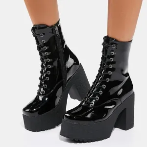 Lamoda SOMETHING IN THE AIR Patent  Platform Boots ( BRAND NEW !!!! )