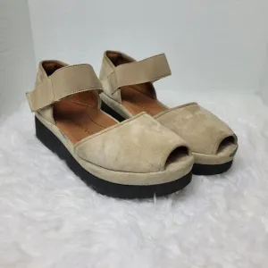 L'Amour Des Pieds Amadour Womens Size 8 M Platform Sandals,Taupe Suede
