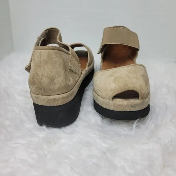 L'Amour Des Pieds Amadour Womens Size 8 M Platform Sandals,Taupe Suede