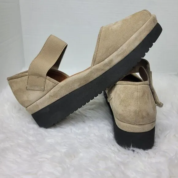L'Amour Des Pieds Amadour Womens Size 8 M Platform Sandals,Taupe Suede