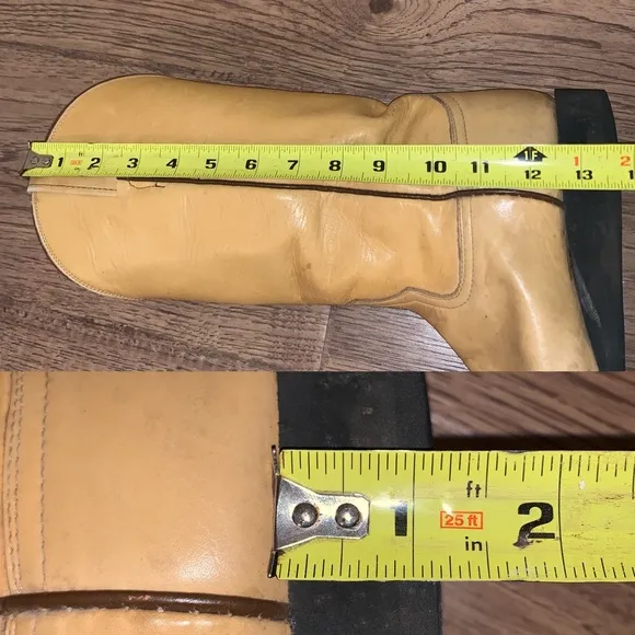 Laredo Laramie Blonde Leather Wedge Heel Boots 8.5