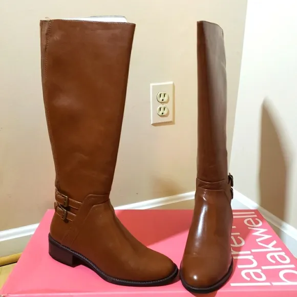 Lauren Blakwell Womens Lydia Riding Boot In Cognac Brown