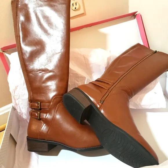 Lauren Blakwell Womens Lydia Riding Boot In Cognac Brown