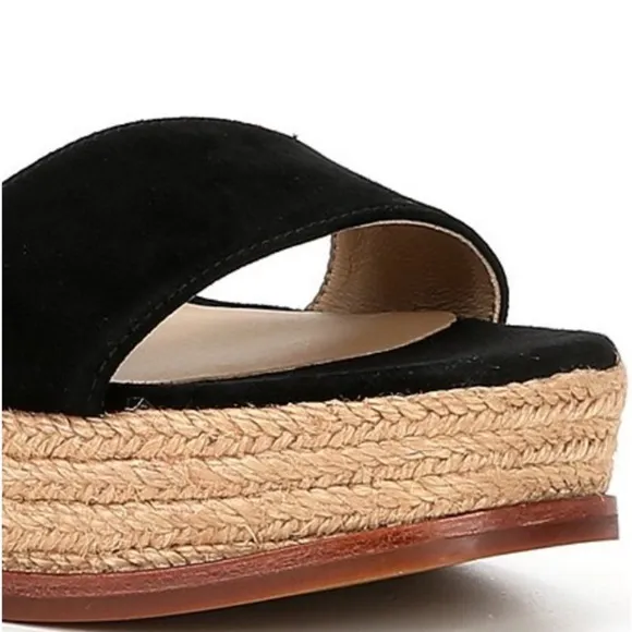 🆕Lauren Ralph Lauren Leona Suede Platform Ankle Strap Espadrille Sandals::NIB::