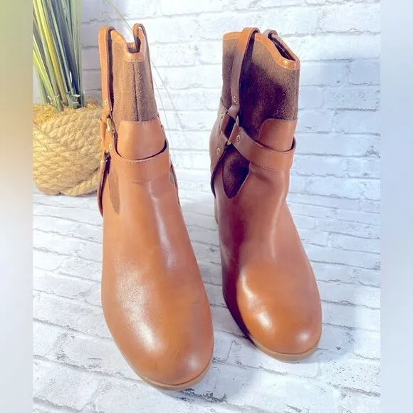Lauren Ralph Lauren Western Leather Suede Ankle Boots Sz 10B