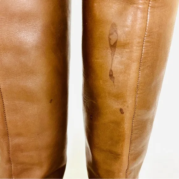 LAUREN RALPH LAUREN Women’s Timeless Leather Riding Boots Cognac Brown, Size 6