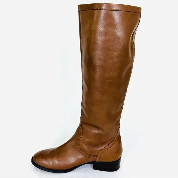 LAUREN RALPH LAUREN Women’s Timeless Leather Riding Boots Cognac Brown, Size 6