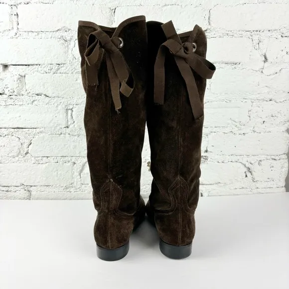 Lavorazione Artigiana 38 Tall Brown Suede Heeled Boots