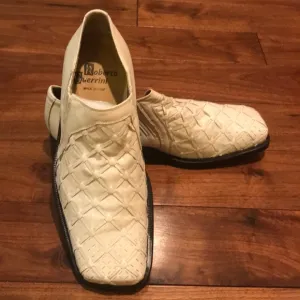 Leather Dress Shoes Made in Italy Off White Men’s size 9.5