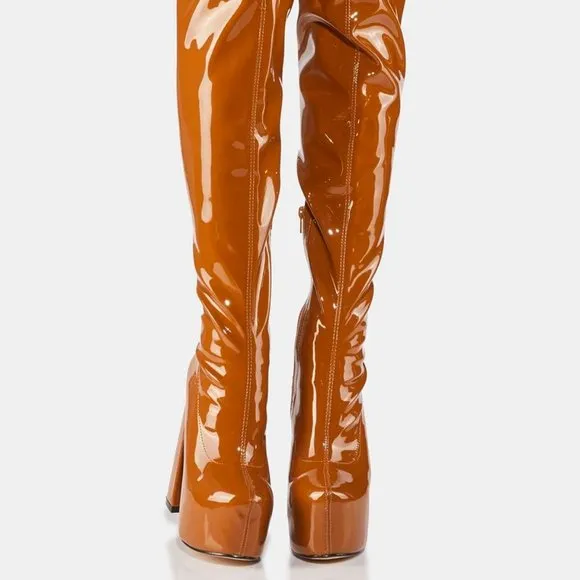 Lemon Drop by Privileged TO THE SKY Thigh High Platform Boots ( BRAND NEW !!!! )