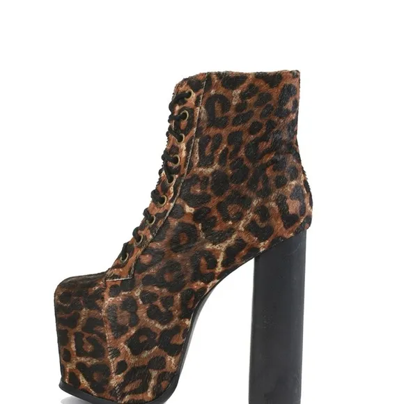 Leopard Print Platform Boots
