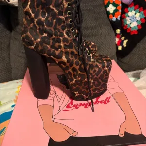 Leopard Print Platform Boots
