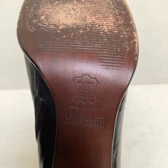 LEOPOLDO GIORDANO Black Heel Boots EUC 8 Black bootie