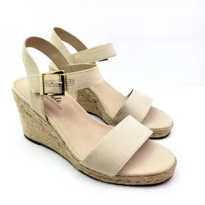 Life Stride Velocity 2.0 Tango 2 Womens Sz 10W Beige Espadrille Wedge Sandals