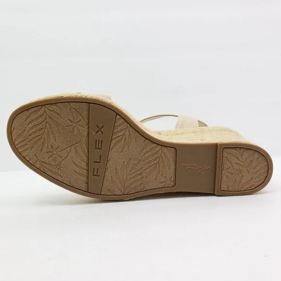 Life Stride Velocity 2.0 Tango 2 Womens Sz 10W Beige Espadrille Wedge Sandals