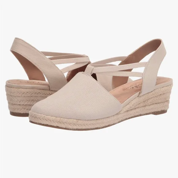 LifeStride Katrina Canvas Espadrille Wedge Sandals