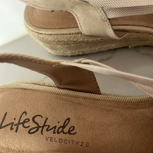 LifeStride Katrina Canvas Espadrille Wedge Sandals