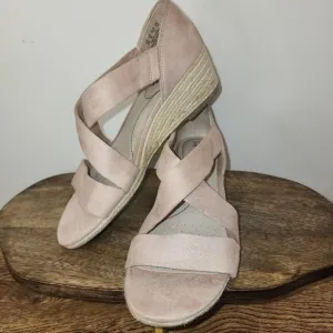 LifeStride Soft System Blush Pink Siesta Espadrille Wedge Sandal-Size 9