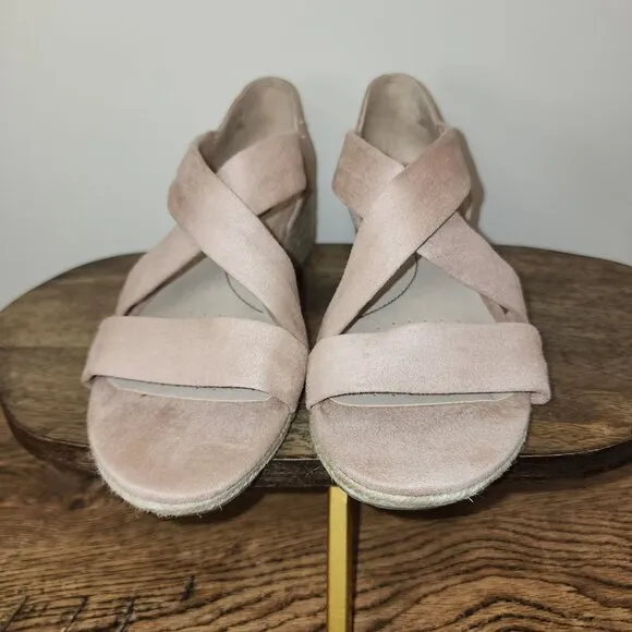 LifeStride Soft System Blush Pink Siesta Espadrille Wedge Sandal-Size 9