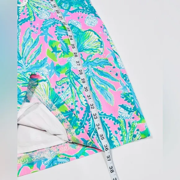 Lilly Pulitzer Delila Shift Dress Size 4 Pink Aqua Blue Green Zipper Front