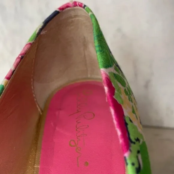 LILLY PULITZER Resort Chic Wedge Mini Getaway Garden Peep Toe Espadrille…