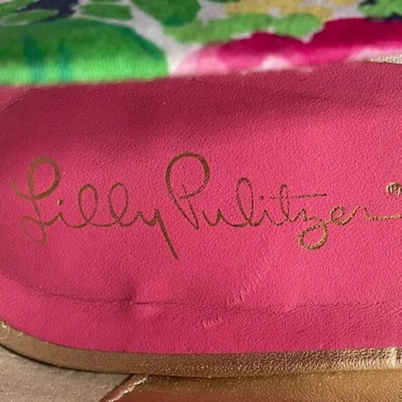 LILLY PULITZER Resort Chic Wedge Mini Getaway Garden Peep Toe Espadrille…