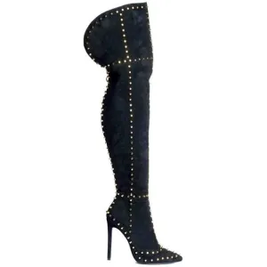 Limited edition Black Suede Studded boots