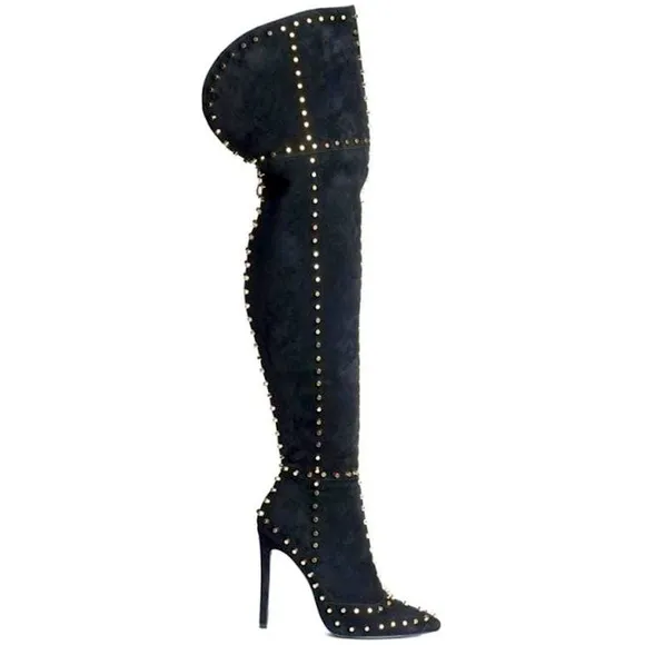 Limited edition Black Suede Studded boots