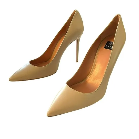 Lita by Ciara $348 Made In Italy Beige Pointed Toe Heel Pump Shoes Size 41 10.5