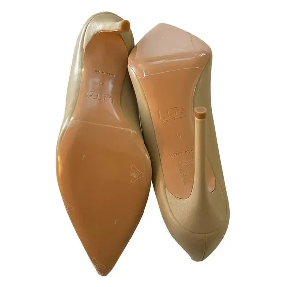 Lita by Ciara $348 Made In Italy Beige Pointed Toe Heel Pump Shoes Size 41 10.5