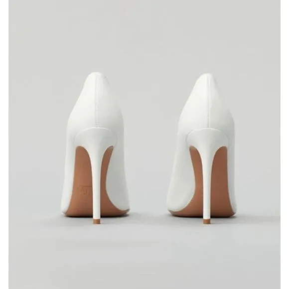LITA by Ciara White Leather Stiletto Pumps Shoes