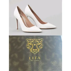 LITA by Ciara White Leather Stiletto Pumps Shoes