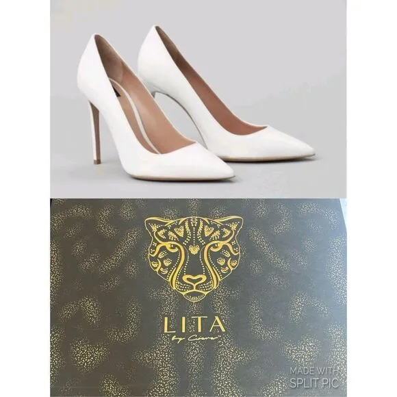 LITA by Ciara White Leather Stiletto Pumps Shoes